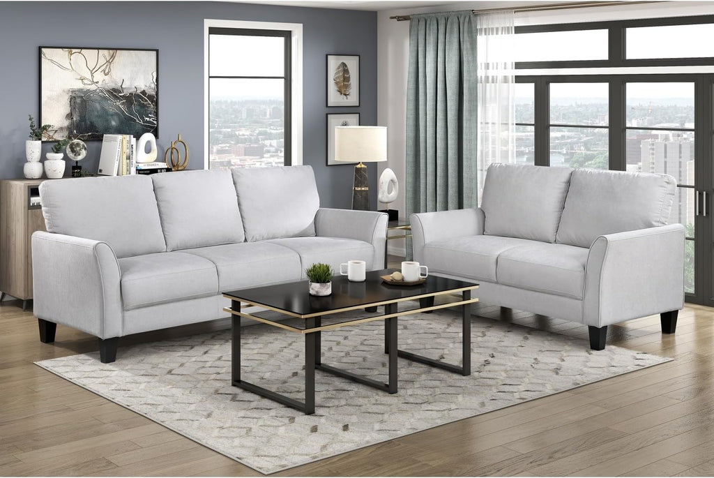 Modern Plush 3-Seater Sofa