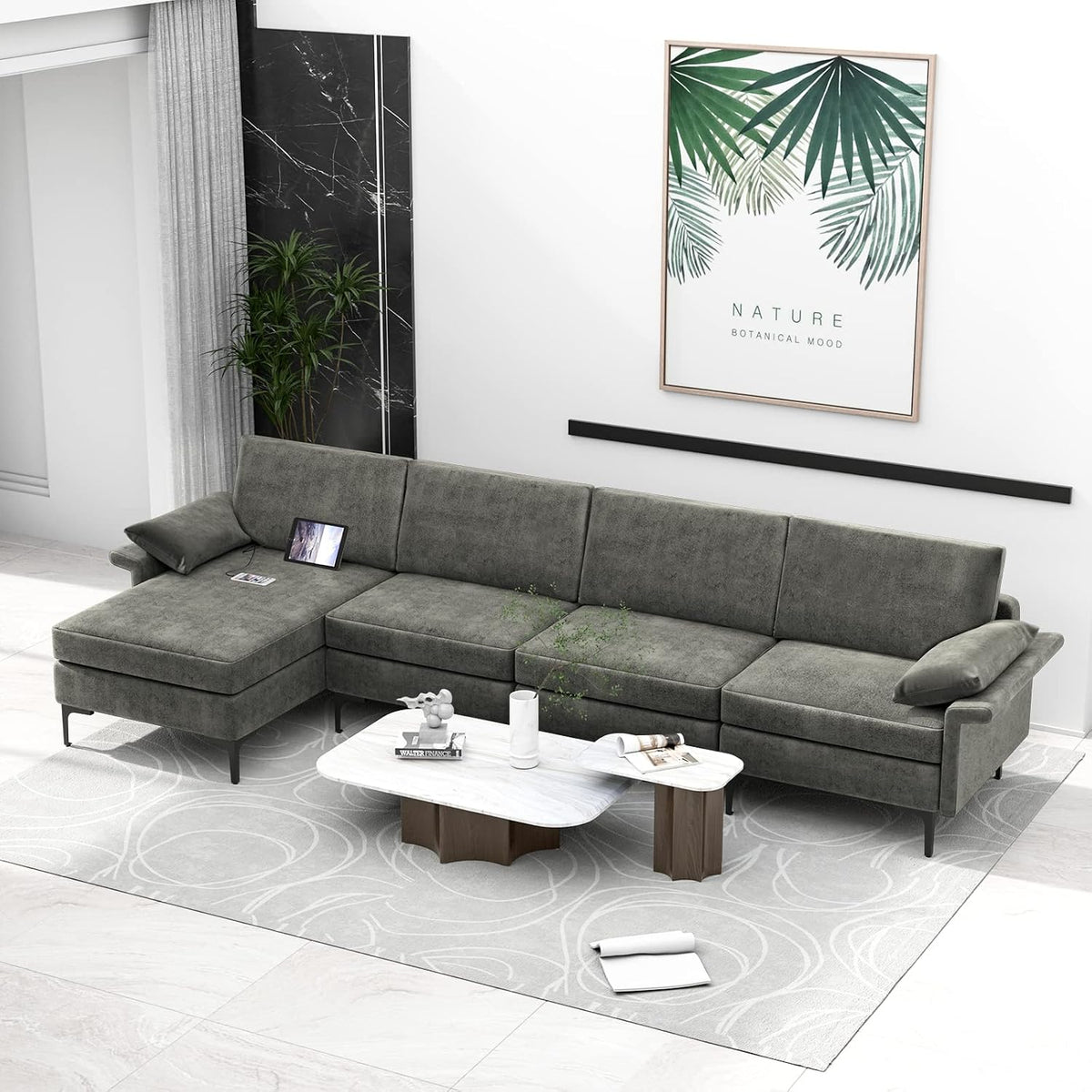 Convertible Reversible Sectional Sofa