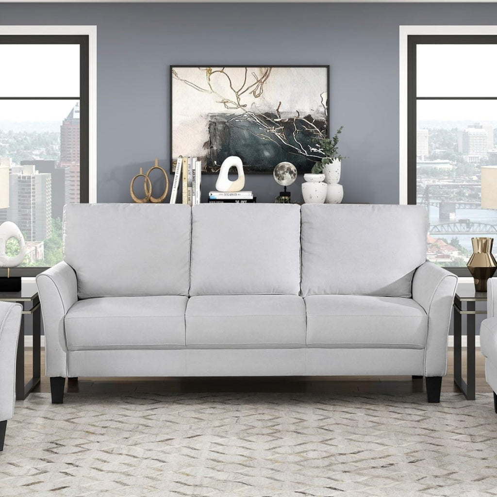 Modern Plush 3-Seater Sofa