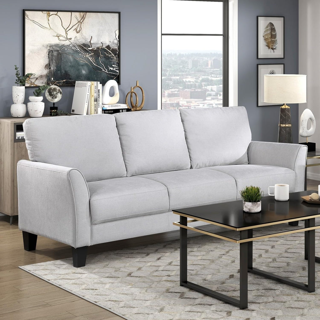 Modern Plush 3-Seater Sofa