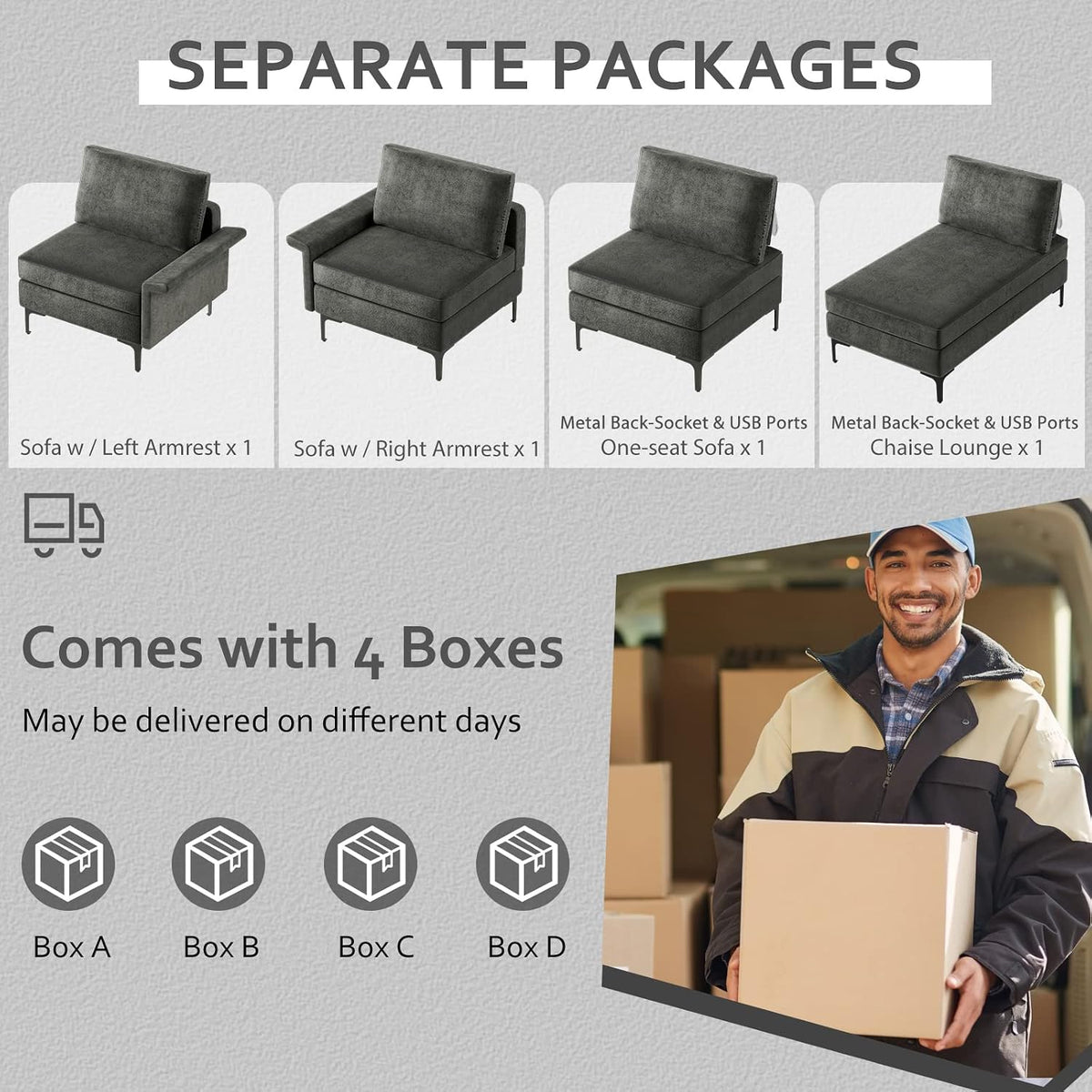 Convertible Reversible Sectional Sofa
