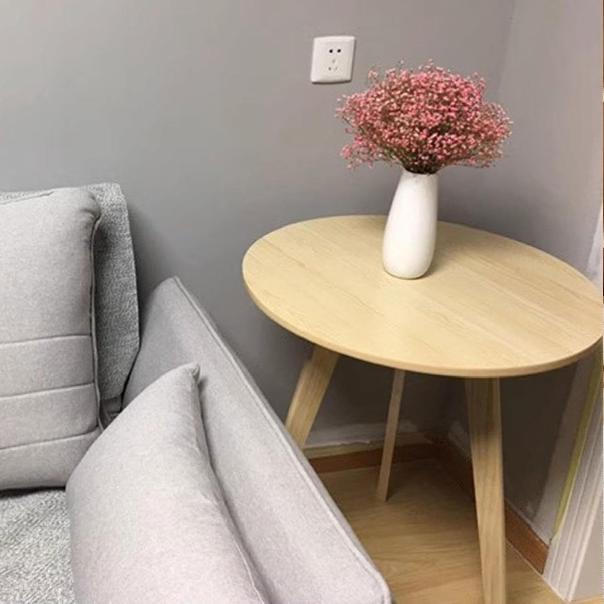 Natural Wood Bedside Table