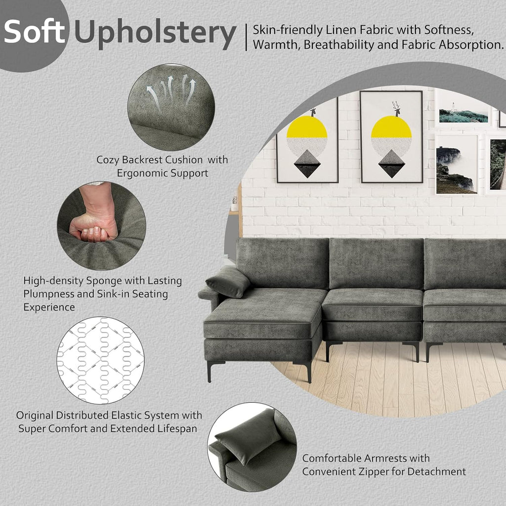 Convertible Reversible Sectional Sofa