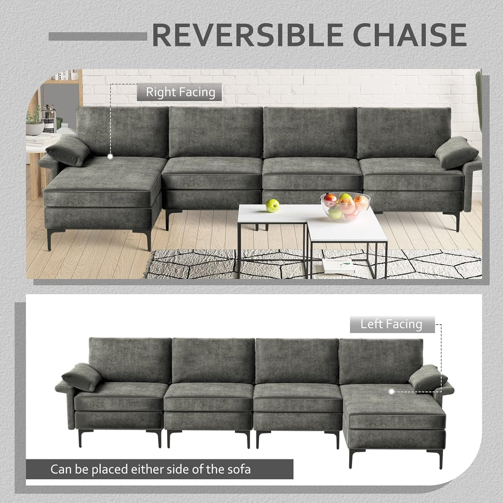 Convertible Reversible Sectional Sofa