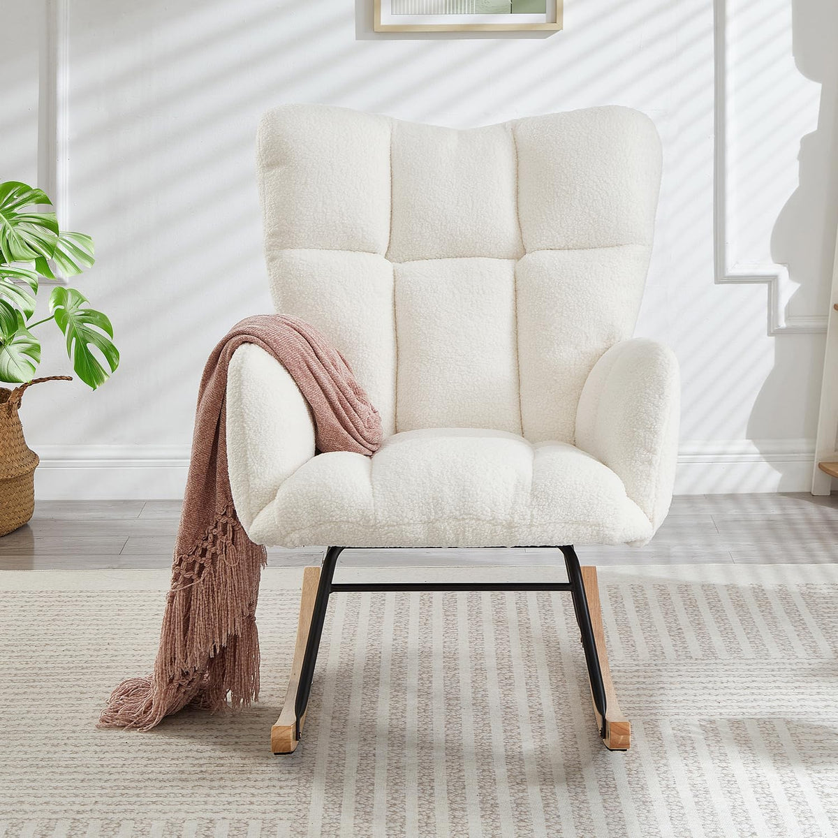Modern Upholstered Rocking Chair