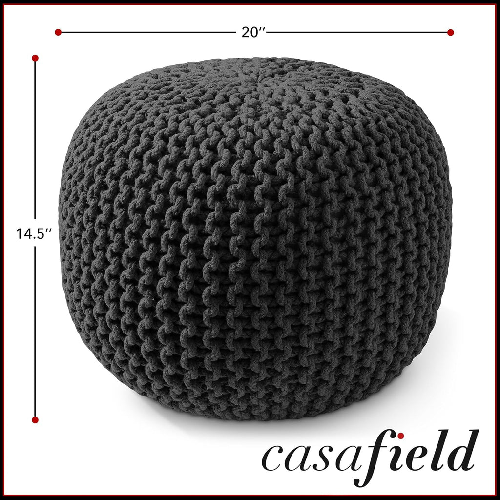 Round Cotton Pouf Ottoman