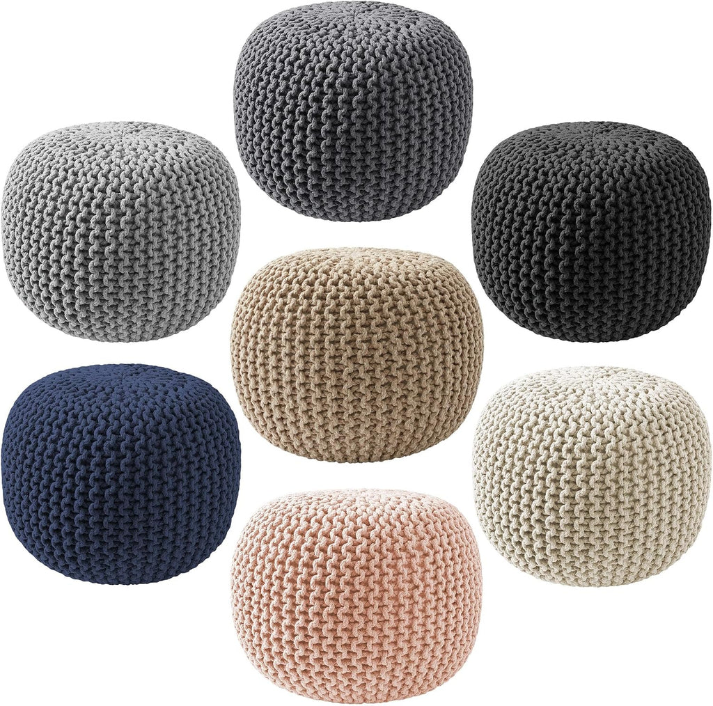 Round Cotton Pouf Ottoman